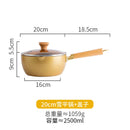 Japanese non stick snow pan thickened baby milk cooking auxiliary small household soup rice noodle pot stewpan glass lid
