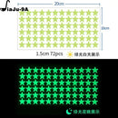 Green Star Luminous Stickers Children's Bedroom Wall Fluorescent Stickers Home Decoration DIY Self-adhesive Dot Stickers