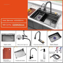 Nordic Metal Kitchen Sinks for Bar Counter Smart Digital Display with Cup Washer Sinks Light Luxury Design Sink for Dining Room