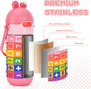 Children's Creative Cartoon Thermos Cup – Portable, Anti-Fall, with Straw – Cute and Educational Design - 430ml 14.5oz
