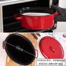 Enamel oven boiled fish oval thickened Christmas turkey pot curled cast iron porcelain enameled stewpan big soup pan