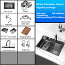 Stainless Steel Waterfall Kitchen Sink Cup Washer Knife Rack Honeycomb Embossed Domestic Apartment Countertop Large Single Sink
