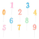 10 Pcs Candles for Cake Delicate Number Decorating Topper Decors Numeral Cakes Birthday Favors Crystal